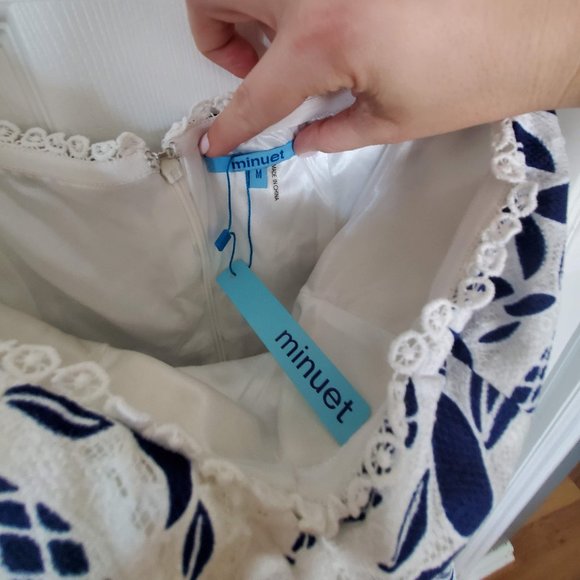 ModCloth Color, Texture, Flatter Mini Dress in Navy Blue and White - Size M - Picture 5 of 9